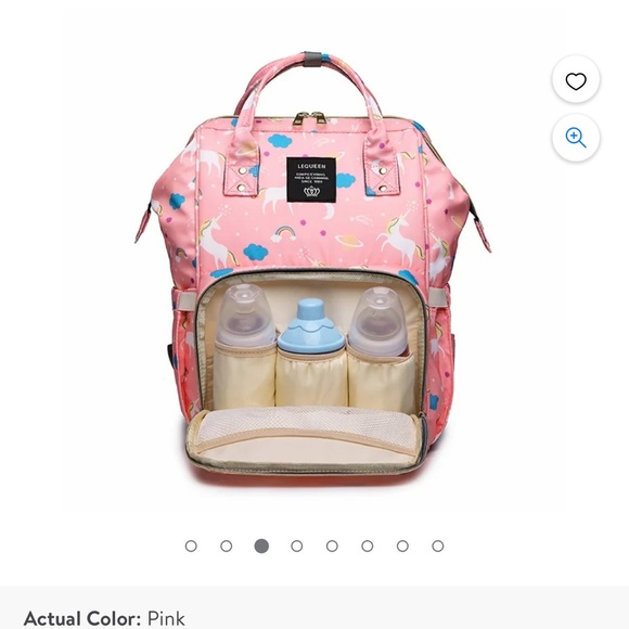 Diaper bag backpack multi compartments pockets double handle zip close - Picture 3 of 7